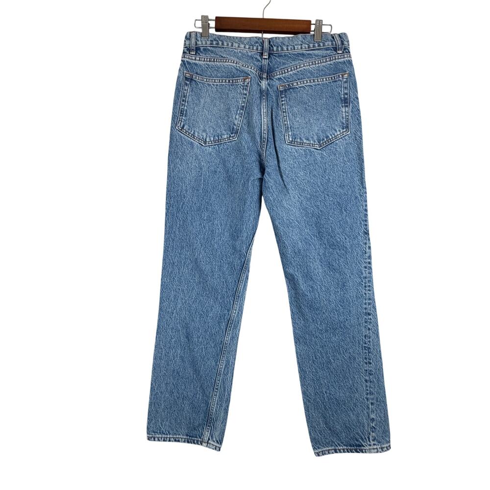 Reformation Cynthia High Rise Relaxed Straight Blue Jeans Button Fly Size 30 - Picture 5 of 7